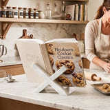 Marble Cookbook Stand for Kitchen — 8 Inch Natural Stone Recipe Book Stand