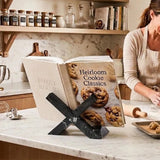 Marble Cookbook Stand for Kitchen — 8 Inch Natural Stone Recipe Book Stand
