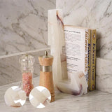 Marble Cookbook Stand for Kitchen — 8 Inch Natural Stone Recipe Book Stand