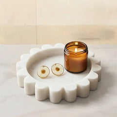 Marble Jewelry Dish 5.5 Inch Handmade Trinket Dish for Rings, Necklace & Earrings