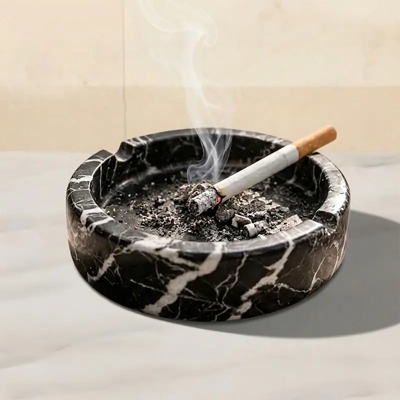 Marble Ashtray 4.8 Inches Handmade Ash Tray for Cigars & Cigarette Holder