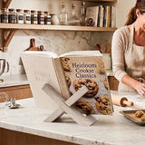 Marble Cookbook Stand for Kitchen — 8 Inch Natural Stone Recipe Book Stand