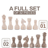Marble Chess Figures 3.5'' Travertine and Oceanic Chess Pieces for Chess Board Games