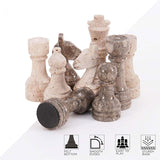 Marble Chess Figures 3.5'' Travertine and Oceanic Chess Pieces for Chess Board Games