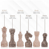 Marble Chess Figures 3.5'' Travertine and Oceanic Chess Pieces for Chess Board Games