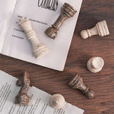 Marble Chess Figures 3.5'' Travertine and Oceanic Chess Pieces for Chess Board Games