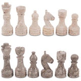 Marble Chess Figures 3.5'' Travertine and Oceanic Chess Pieces for Chess Board Games