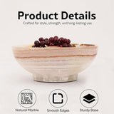 Marble Fruit Bowl for Kitchen Counter White Onyx, Candy Bowl for Fruits