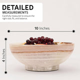 Marble Fruit Bowl for Kitchen Counter White Onyx, Candy Bowl for Fruits