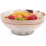 Marble Fruit Bowl for Kitchen Counter White Onyx, Candy Bowl for Fruits