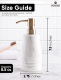 Marble Liquid Soap Dispenser Dish Soap Container for Kitchen Sink - Hand Pump Bottle, Lotion & Foaming Shampoo Dispenser for Bathroom Countertop