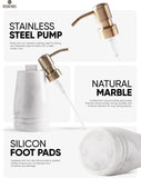 Marble Liquid Soap Dispenser Dish Soap Container for Kitchen Sink - Hand Pump Bottle, Lotion & Foaming Shampoo Dispenser for Bathroom Countertop