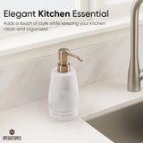 Marble Liquid Soap Dispenser Dish Soap Container for Kitchen Sink - Hand Pump Bottle, Lotion & Foaming Shampoo Dispenser for Bathroom Countertop