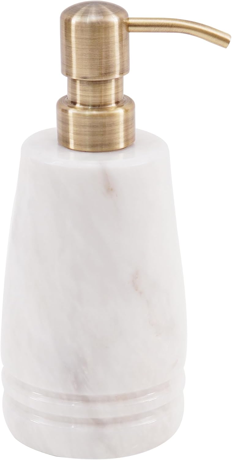 Marble Liquid Soap Dispenser Dish Soap Container for Kitchen Sink - Hand Pump Bottle, Lotion & Foaming Shampoo Dispenser for Bathroom Countertop