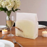 Marble Napkin Holder White onyx Stone Organizer for Tissue Paper & Cocktail Napkins, Coffee Bar Table
