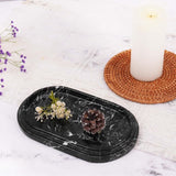 Marble Oval Tray – Multi-Purpose Vanity, Food, and Decorative Stone Tray for Bathroom, Dresser & Kitchen