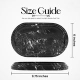 Marble Oval Tray – Multi-Purpose Vanity, Food, and Decorative Stone Tray for Bathroom, Dresser & Kitchen