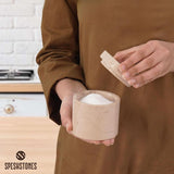 Marble Salt Cellar with Lid and Spoon – Countertop Sugar, Salt, Spice Jar and Container