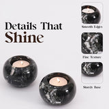 Marble Tealight Candles Black Holder Handmade White Votive Candle Holders
