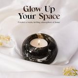 Marble Tealight Candles Black Holder Handmade White Votive Candle Holders