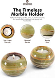 Marble Tealight Candles Green Onyx Holder Handmade Votive Candle Holders