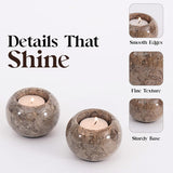 Marble Tealight Candles Oceanic Holder Handmade White Votive Candle Holders