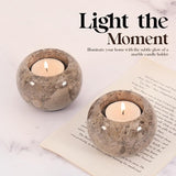 Marble Tealight Candles Oceanic Holder Handmade White Votive Candle Holders