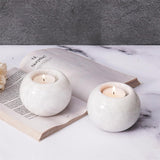 Marble Tealight Candles White Holder Handmade White Votive Candle Holders