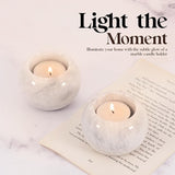 Marble Tealight Candles White Holder Handmade White Votive Candle Holders