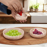 Marble Bowls Set of 3 Small Decorative Mixing Plates and Bowl for Dark Soy Sauce Serving, Storage & Kitchen Essentials - Stone Dishes Sets for Dining Table Decor