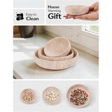 Marble Bowls Set of 3 Small Decorative Mixing Plates and Bowl for Dark Soy Sauce Serving, Storage & Kitchen Essentials - Stone Dishes Sets for Dining Table Decor