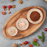 Marble Bowls Set of 3 Small Decorative Mixing Plates and Bowl for Dark Soy Sauce Serving, Storage & Kitchen Essentials - Stone Dishes Sets for Dining Table Decor