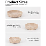 Marble Bowls Set of 3 Small Decorative Mixing Plates and Bowl for Dark Soy Sauce Serving, Storage & Kitchen Essentials - Stone Dishes Sets for Dining Table Decor