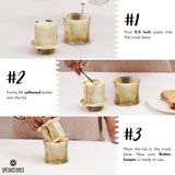 Marble Butter Dish with Lid – French Butter Keeper Crock for Countertop Storage