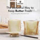 Marble Butter Dish with Lid – French Butter Keeper Crock for Countertop Storage
