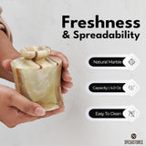 Marble Butter Dish with Lid – French Butter Keeper Crock for Countertop Storage