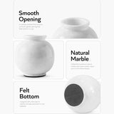 Marble Flower Vase 5 Inch Black Handmade Decorative Fresh Flowers Vases for Office Table Centerpiece - Small Stone Vases for Living Room, Home and Kitchen Decor