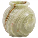 Marble Flower Vase 5 Inch Black Handmade Decorative Fresh Flowers Vases for Office Table Centerpiece - Small Stone Vases for Living Room, Home and Kitchen Decor