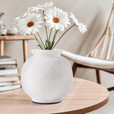 Marble Flower Vase 5 Inch Black Handmade Decorative Fresh Flowers Vases for Office Table Centerpiece - Small Stone Vases for Living Room, Home and Kitchen Decor