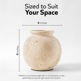 Marble Flower Vase 5 Inch Black Handmade Decorative Fresh Flowers Vases for Office Table Centerpiece - Small Stone Vases for Living Room, Home and Kitchen Decor