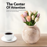 Marble Flower Vase 5 Inch Black Handmade Decorative Fresh Flowers Vases for Office Table Centerpiece - Small Stone Vases for Living Room, Home and Kitchen Decor