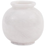 Marble Flower Vase 5 Inch Black Handmade Decorative Fresh Flowers Vases for Office Table Centerpiece - Small Stone Vases for Living Room, Home and Kitchen Decor