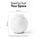 Marble Flower Vase 5 Inch Black Handmade Decorative Fresh Flowers Vases for Office Table Centerpiece - Small Stone Vases for Living Room, Home and Kitchen Decor