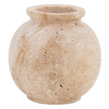 Marble Flower Vase 5 Inch Black Handmade Decorative Fresh Flowers Vases for Office Table Centerpiece - Small Stone Vases for Living Room, Home and Kitchen Decor