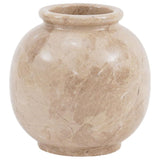 Marble Flower Vase 5 Inch Black Handmade Decorative Fresh Flowers Vases for Office Table Centerpiece - Small Stone Vases for Living Room, Home and Kitchen Decor