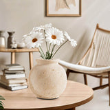 Marble Flower Vase 5 Inch Black Handmade Decorative Fresh Flowers Vases for Office Table Centerpiece - Small Stone Vases for Living Room, Home and Kitchen Decor