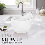 Marble Mortar and Pestle Set 2" For Herb Grinder Mortar, Marble Spice - Mini Crusher Bowl