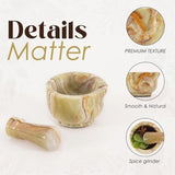 Marble Mortar and Pestle Set 2" For Herb Grinder Mortar, Marble Spice - Mini Crusher Bowl