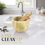 Marble Mortar and Pestle Set 2" For Herb Grinder Mortar, Marble Spice - Mini Crusher Bowl
