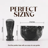 Marble Mortar and Pestle Set 2" For Herb Grinder Mortar, Marble Spice - Mini Crusher Bowl